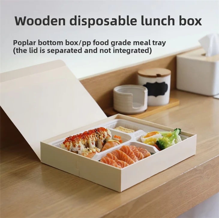 Custom Logo Japanese Style Sushi Packaging Box Disposable Takeaway Bento Tray For Restaurant Bulk high quality